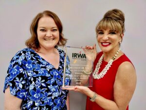 Yasmin Stump and Stephanie Riley accepted the IRWA International Employer of the Year Award in-person.